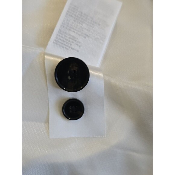 H&M Navy Blue Textured Blazer Jacket Womens Size Large Lined One Button Classic - Picture 13 of 14